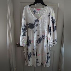 Womens Simply Southern Tie Dyed V Neck Dress Size XL NWOT